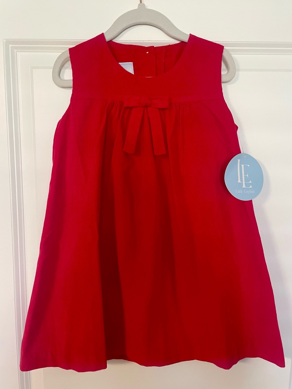 Little English Pleated Bow Jumper - Red Corduroy NWT 3T